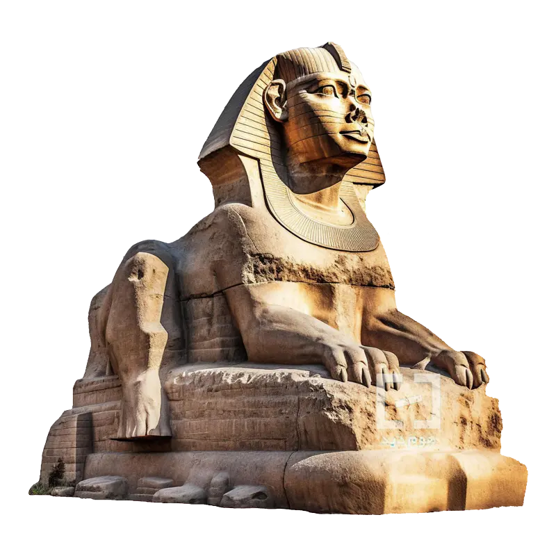  مجسمه ابوالهول بزرگ (Great Sphinx) پس زمینه سفید