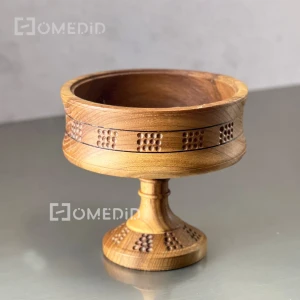 شکلات خوری پایه دار چوب گردو کد 723 - هوم دید