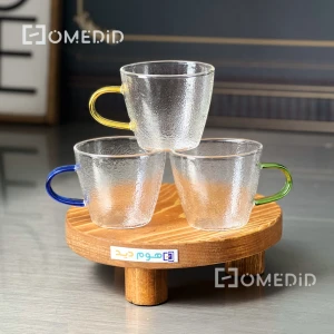 فنجان پیرکس مات دسته رنگی ست 6 عددی کد 434