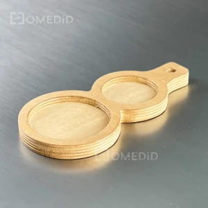 سینی چوبی اسپرسو طرح گرد دو خانه کد 787