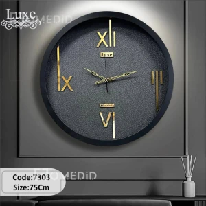 ساعت دیواری برند لوکس بدنه چوبی قطر 75 سانتی متر کد 7303