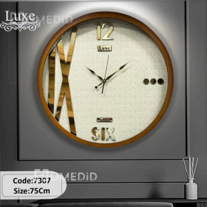 ساعت دیواری برند لوکس بدنه چوبی قطر 75 سانتی متر کد 7307