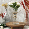 گلدان شیشه ای مدل هوگو بهمراه یک گل مصنوعی