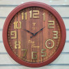 ساعت دیواری  تسلا مدل ۲۳ طرح چوب قهوه‌ای سایز ۶۰ سانتیمتر