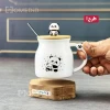 ماگ سرامیکی درب بامبو طرح خرس عروسکی - طرح 1