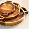 سینی چوبی گرد در سه سایز متفاوت