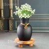 گلدان شیشه ای مدل سورن جهان بلور - مشکی