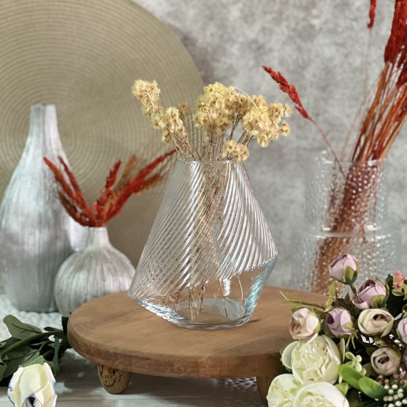 artemis model striped glass vase