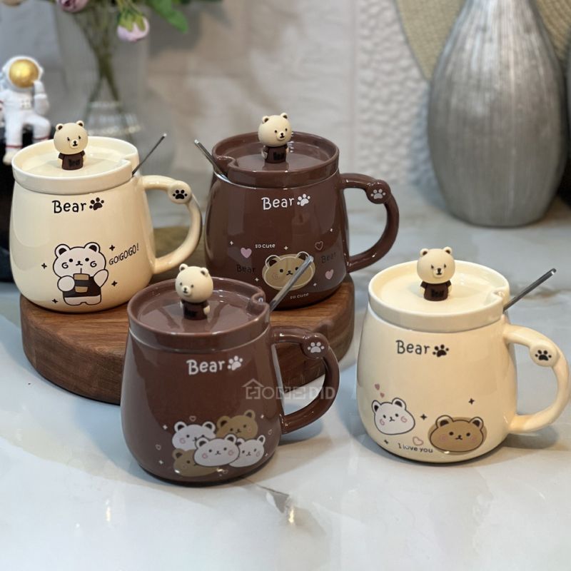 ceramic mug with a cute bear design