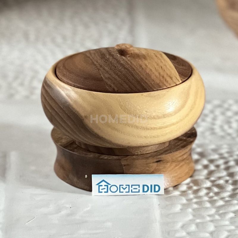 small walnut wooden sugar bowl