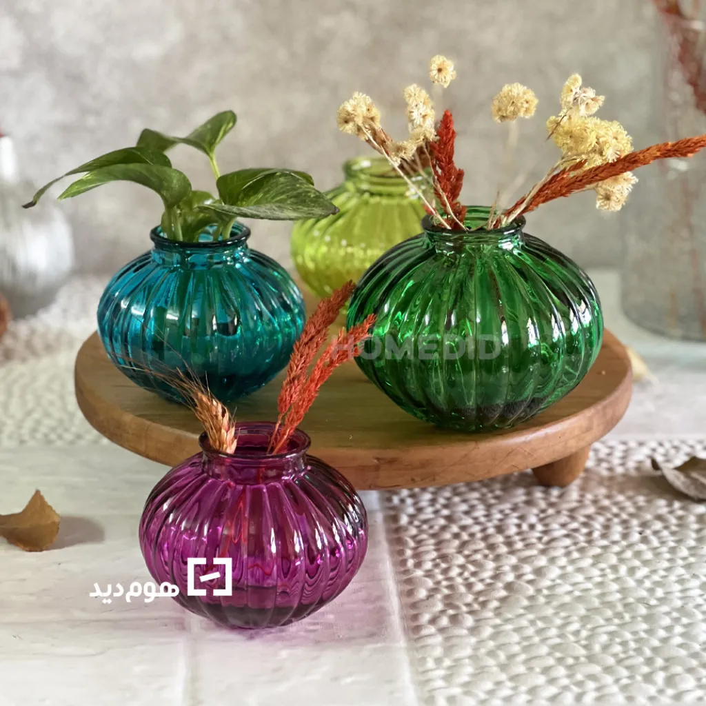 gandomi model colored glass vase