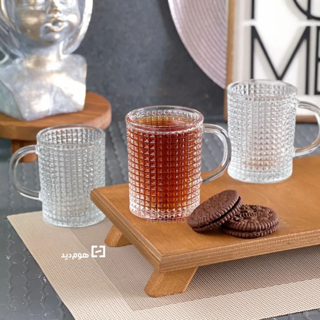 lindo model glass mug with handle set of 6