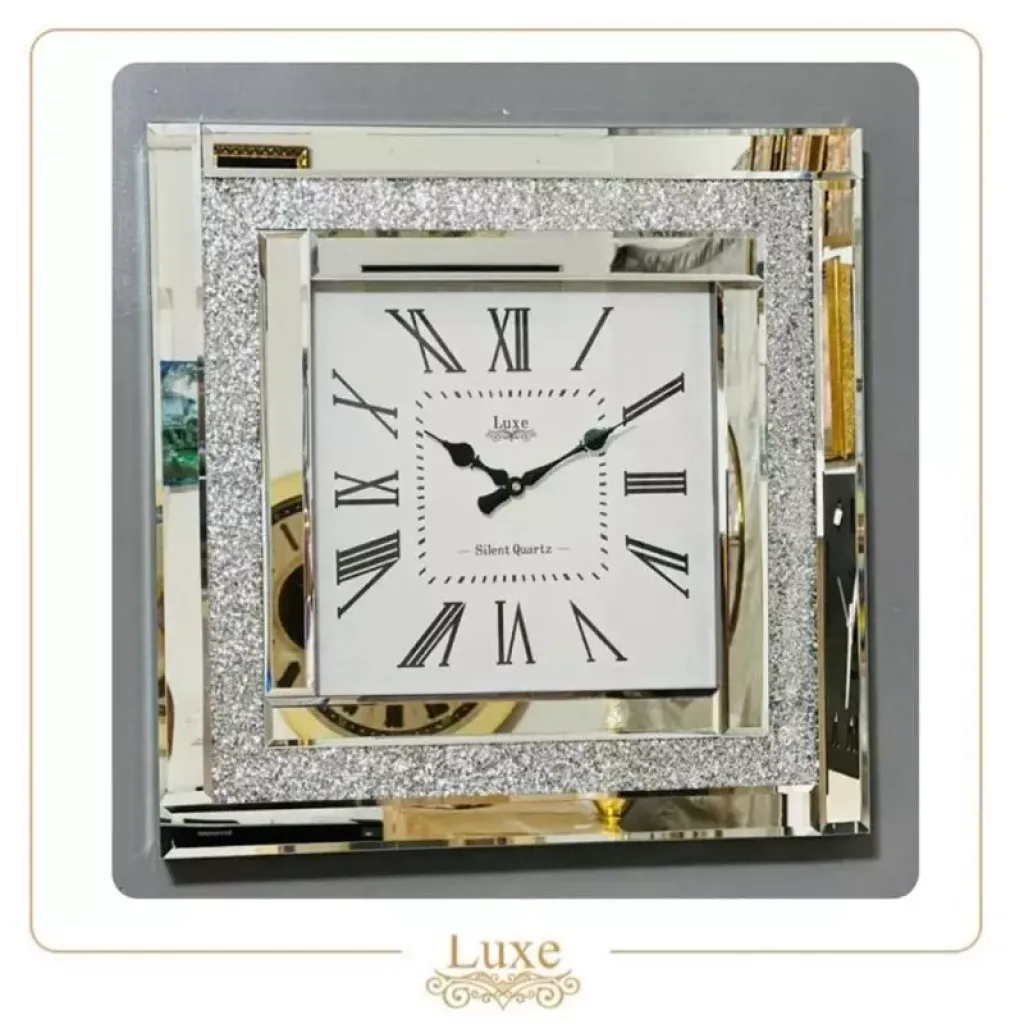 luxe brand square design wall clock