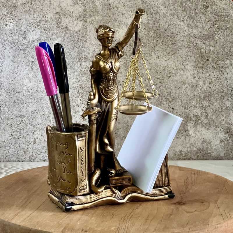 tabletop statue of angel of justice pen holder-card holder model