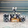 شات استیل 4 عددی کیف دار طرح شطرنجی کد 728