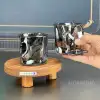 لیوان شیشه ای دفرمه دودی برند دنی هوم ست 4عددی