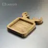 زیر لیوانی چوبی طرح گوزنی مربع کد 790